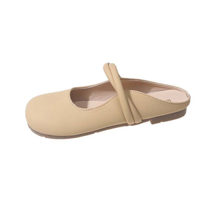 Baotou half slippers women's summer wear 2025 new gentle matching skirt lazy one pedal Mary Jane cool slippers