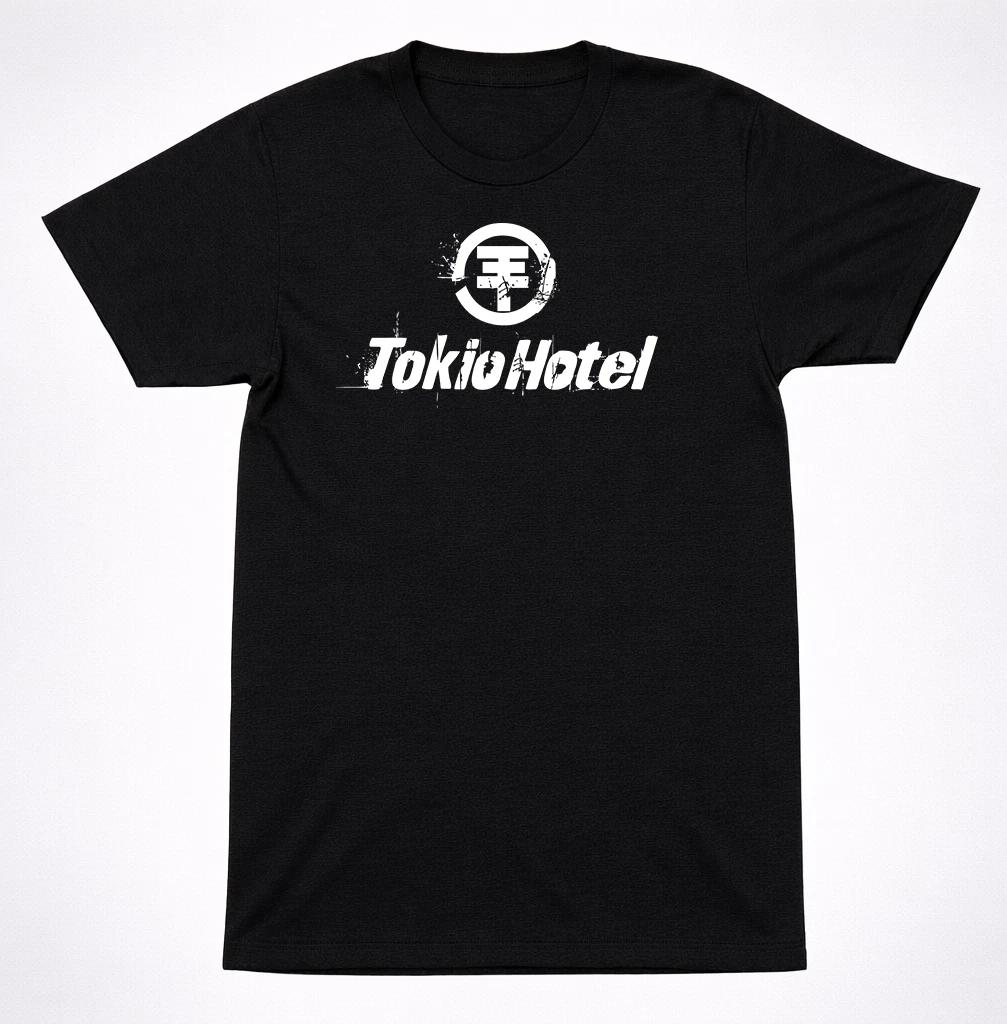 Футболка группы Tokio Hotel Круглый Эмо Альтернативный Рок Минималистичный Графический Логотип Футболка 2XL