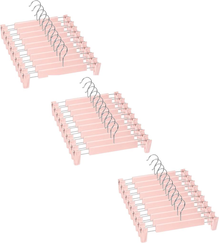 Hosenbügel mit Clips, Rockbügel, 360° drehbare Haken, platzsparende Kleiderbügel für Hosen, Röcke, Kleidung, Jeans
