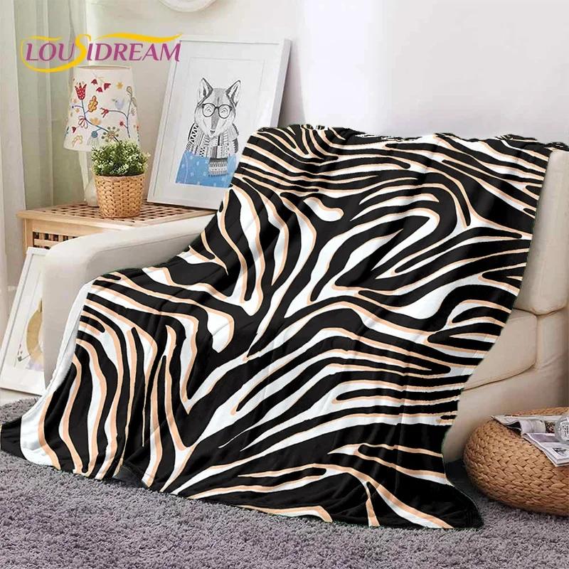 3D Colorful Zebra Stripe Leopard Tiger Soft Flannel Blanket for Bed Bedroom Sofa Picnic,Throw Blanket for Cover Outdoor Nap Gift