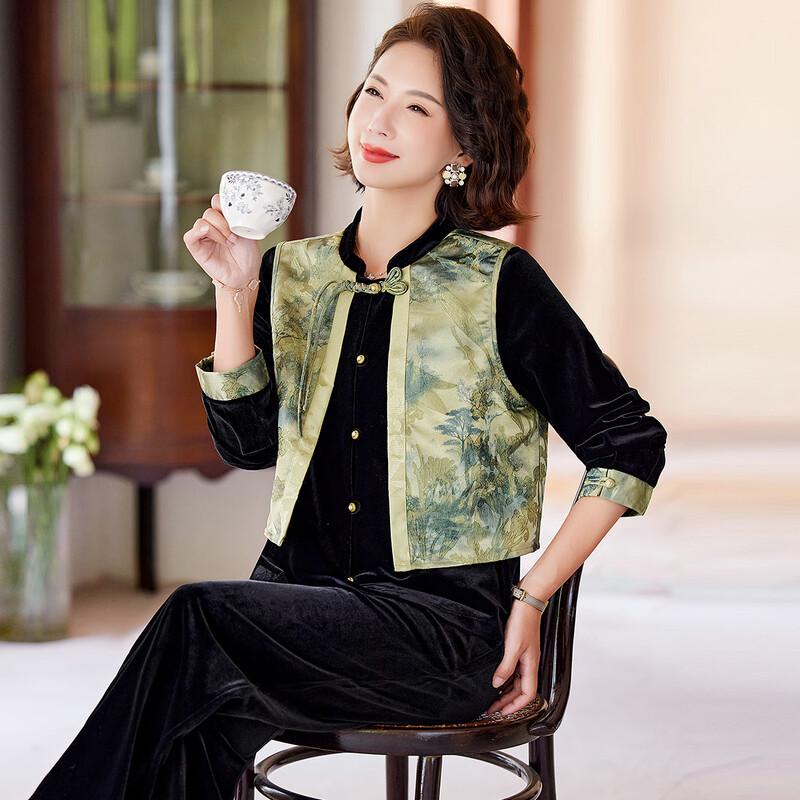 

Комплект женский из двух предметов в осеннем китайском стиле Pasit 4XL