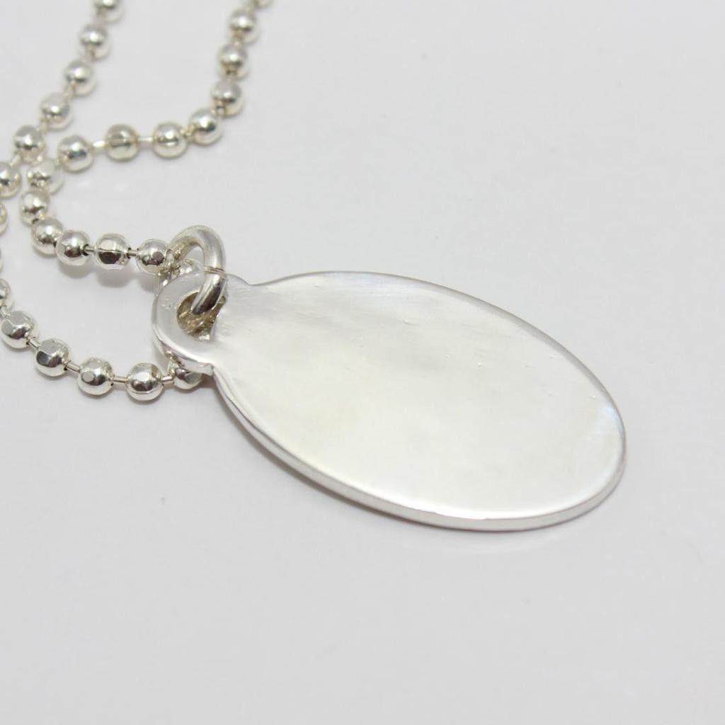 Used Good Condition Tiffany&Co Tiffany Return Toe Oval Tag Necklace