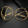 Custom Name Long Chain Threader Earrings For Women Girls Personalization Name Dangle Drop Earring Stainless Steel Jewelry Gift