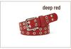 Unisex Leather Eyelet Buckle Belt with Rivet Detail - European & American Style Trend