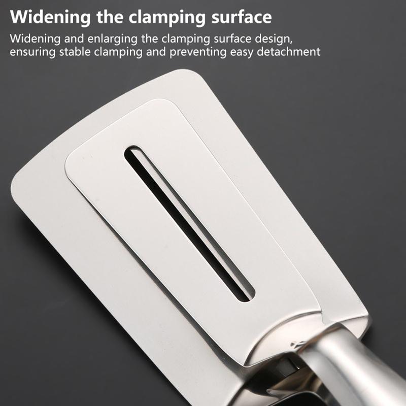 Edelstahl Bratwender Clip Multifunktionale Steakzange Pfannkuchen Gebraten Pizza Steak Fisch Pfannenwender Brot Küchenwerkzeug