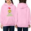 Kinder Langarm Locker sitzender Pullover Hoodie mit Kordelzug und Unifarbe