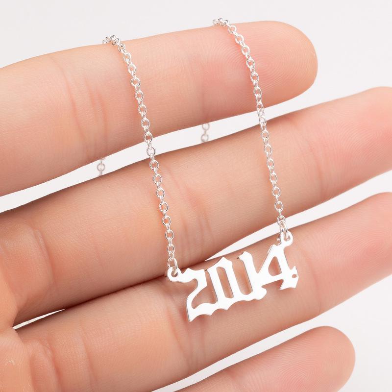 2025 Stainless Steel Year Necklace – Birthday Pendant, Bestie Gift, Versatile Slimming Chain