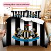 Newcastle United FC Pattern Bedding Quilt Set  Home Decoration  Gift (1 * Duvet Cover + 2 * Pillowcase  Without Core)