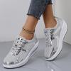 Women's Mesh Breathable Thick-Soled Dad Shoes, Height-Increasing Rocking Sneakers, Casual Sports Style, Available in Sizes 41-42.
