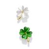 Cat's Eye Clover Brooch, High-end Women's Fixed Clothes, Anti-glare Clasp Brooch, Suit Corsage