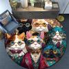 Cats Round Area Rug,Carpet Rug for Living Room Bedroom Sofa Playroom Decor,Non-slip Floor Mat