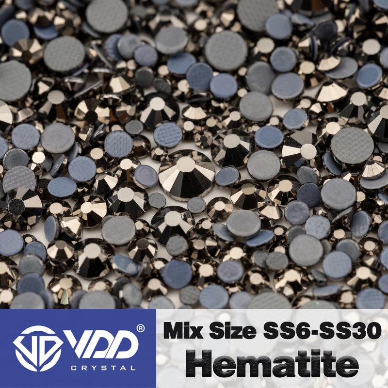 VDD High-Quality Mixed Size Rhinestones: SS6-SS30 Glass Crystal Hot Melt Adhesive Flat Back
