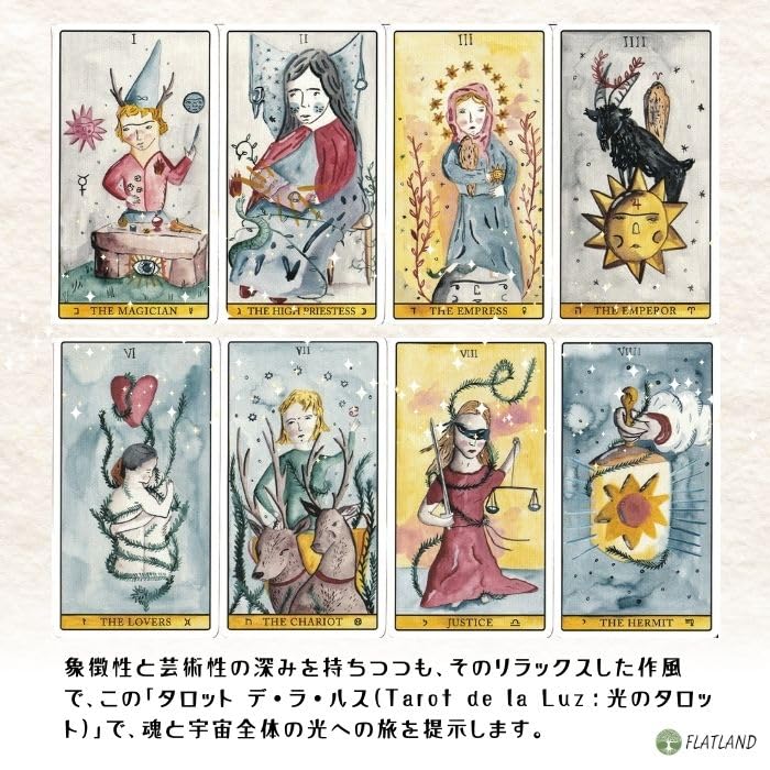 Tarot de la Luz Tarotový výklad Japonský návod k použití Autentický Tarot 78 karet Návod, Včetně, Karty,