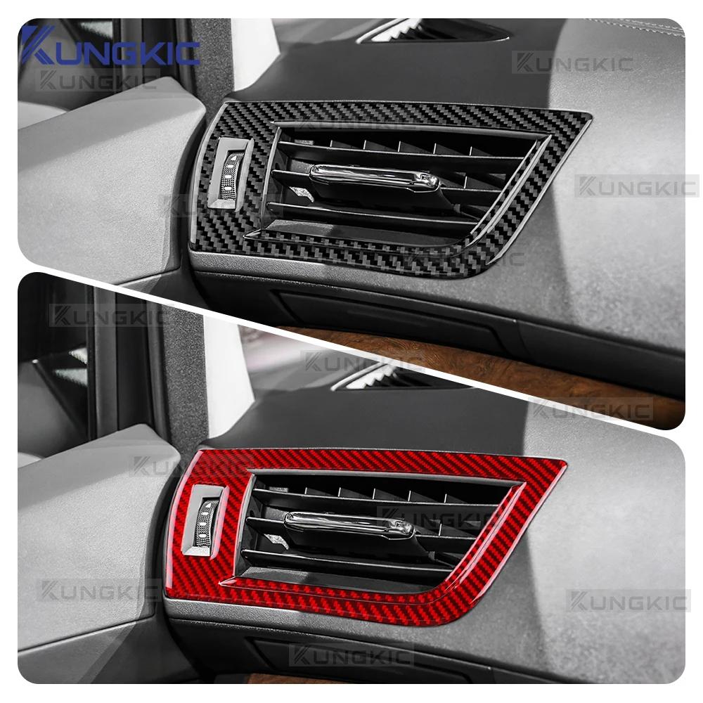 Real Soft Carbon Fiber Sticker RHD Car Center Console Side Air Outlet Trim For Toyota Alphard 2015-2018 2019 2020 2021 2022 2023