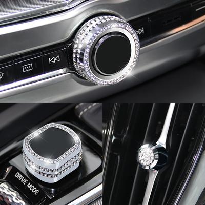 Volvo için XC60 xc90 XC40 S90 V90 iç modifikasyon merkezi kontrol hava çıkışı elmas dekoratif çerçeve