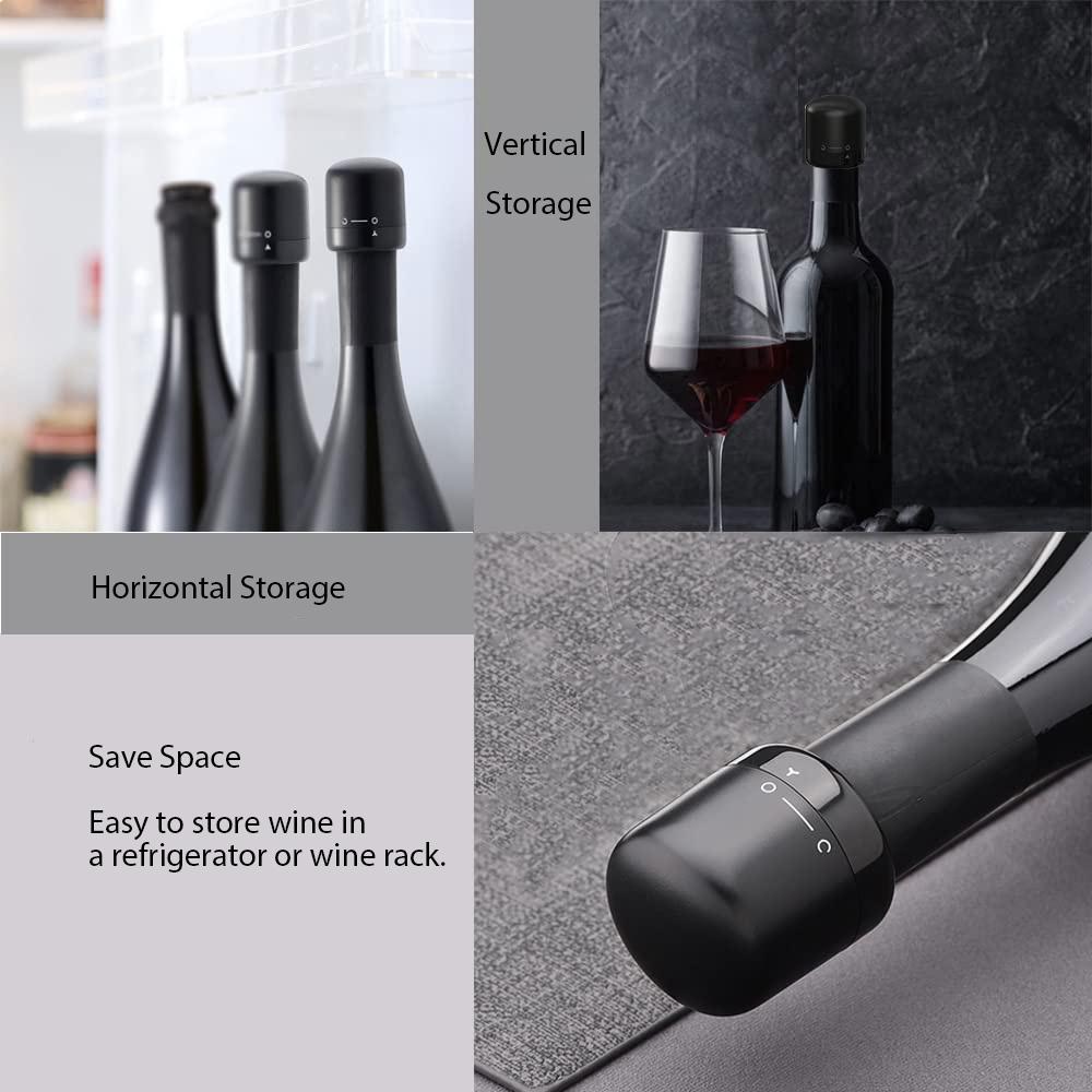Reusable Wine Bottle Stopper with Rotating Lock, Mini Wine Saver Sealed Preserver Wine Keeper Corks