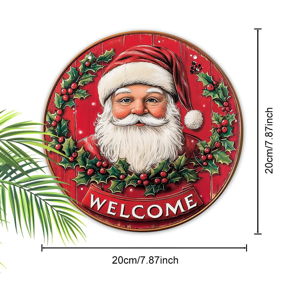 Christmas Decoration Sign,indoor Hanging decorations,2D Flat Wooden Products with Santa Claus pattern,Christmas Gifts for Friends and Family