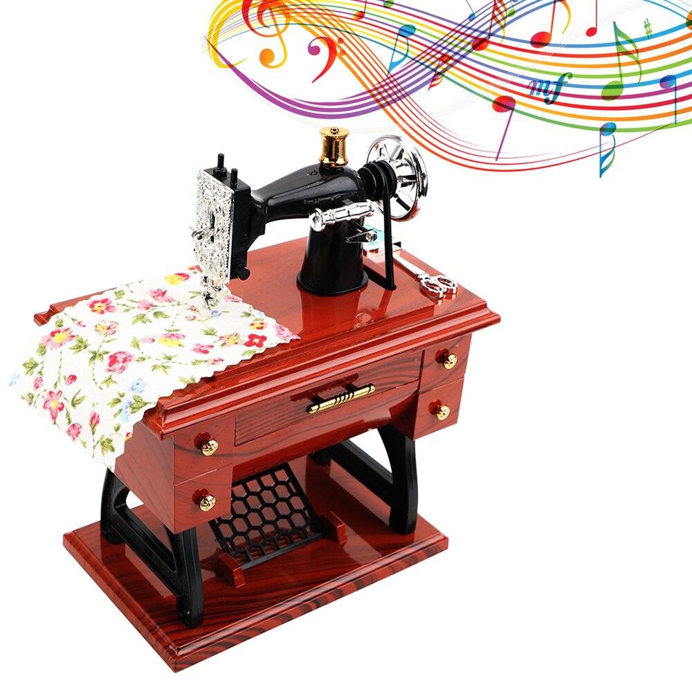 Crafts Home Mechanical European Mini Sewing Machine Birthday Gift Table Decoration Music Box