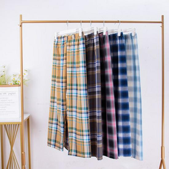 Men's Plaid Cotton Pajama Pants - Loose, Casual, Home and Outdoor Wear