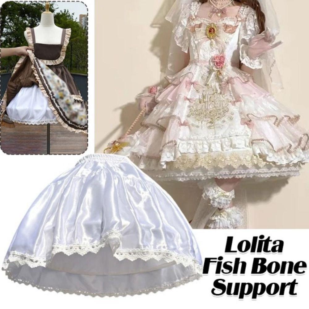 Adjustable Fish Bone Lolita Petticoat Violence Support Tutu Skirt Bridal Crinoline  JK Uniform