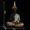Stor Buddhastaty Thailand Buda Buddha Skulptur Grönt harts Handgjord buddhism Hindu Fengshui figurin Meditation Heminredning