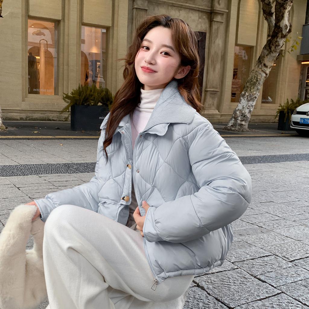 Winter New Knitted Collar Splicing Cotton Clothes Women's Korean Version Loose and Versatile Fashion Warm Cotton-padded Clothes