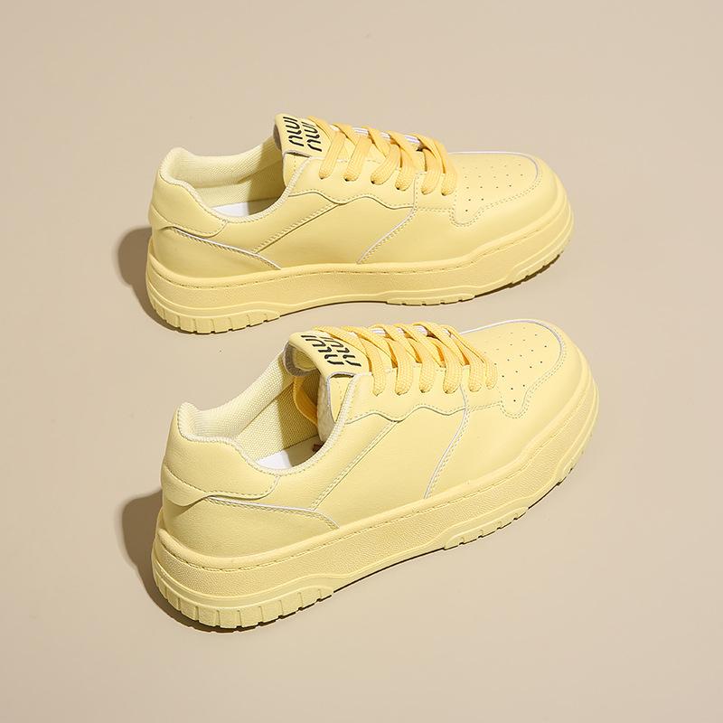 

Leather white shoes women s spring and summer 2024 new board shoes women s sports and leisure versatile women s shoes tide 2025 40 жовтий