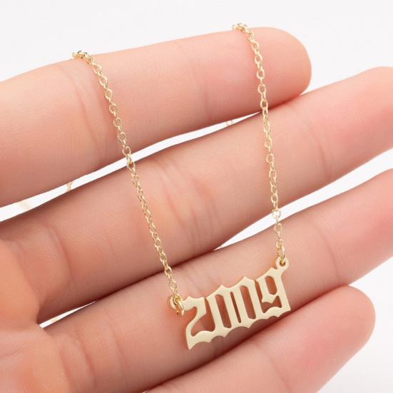 1980-2019 Doğum Yılı Numarası Charm Kolye Paslanmaz Çelik Zincir Kolye Takı