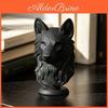 Head 3d Wolf Figurine Printed Realistic Wolf Head Statue With Round Base Wild Animal Head Sculpture For Home Office Bookshelf Decor