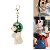 Locomotive Bear Keyring Pendant Plush Animal Keychain Fashionable Backpack Accessory Multifunctional Car Decoration