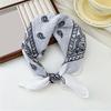58cm Print Cotton Linen Square Neck Scarf Fashion Soft Floral Bandanas Headscarf Women Turban Head Wrap Elegant Neckerchief