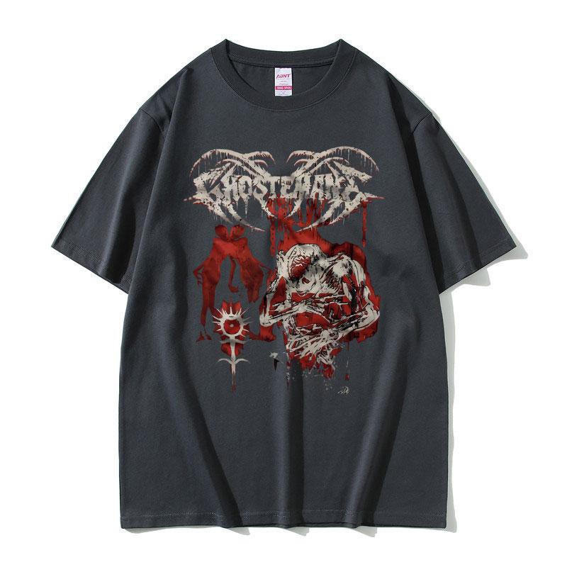 Ghostemane Print T-shirt Short Sleeve Men's Gothic Oversized T Shirt Male Streetwear Men Women Fashion Vintage Metal Rock Tshirt