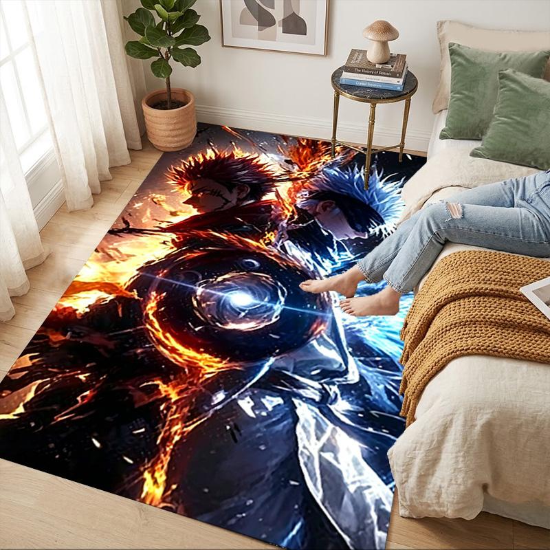 Battle Flames Ice Living Room Nonslip Area Rug Soft Carpet For Bedroom Game Playroom Sofa Office Home Decor Doormat Christmas Gift C9261102
