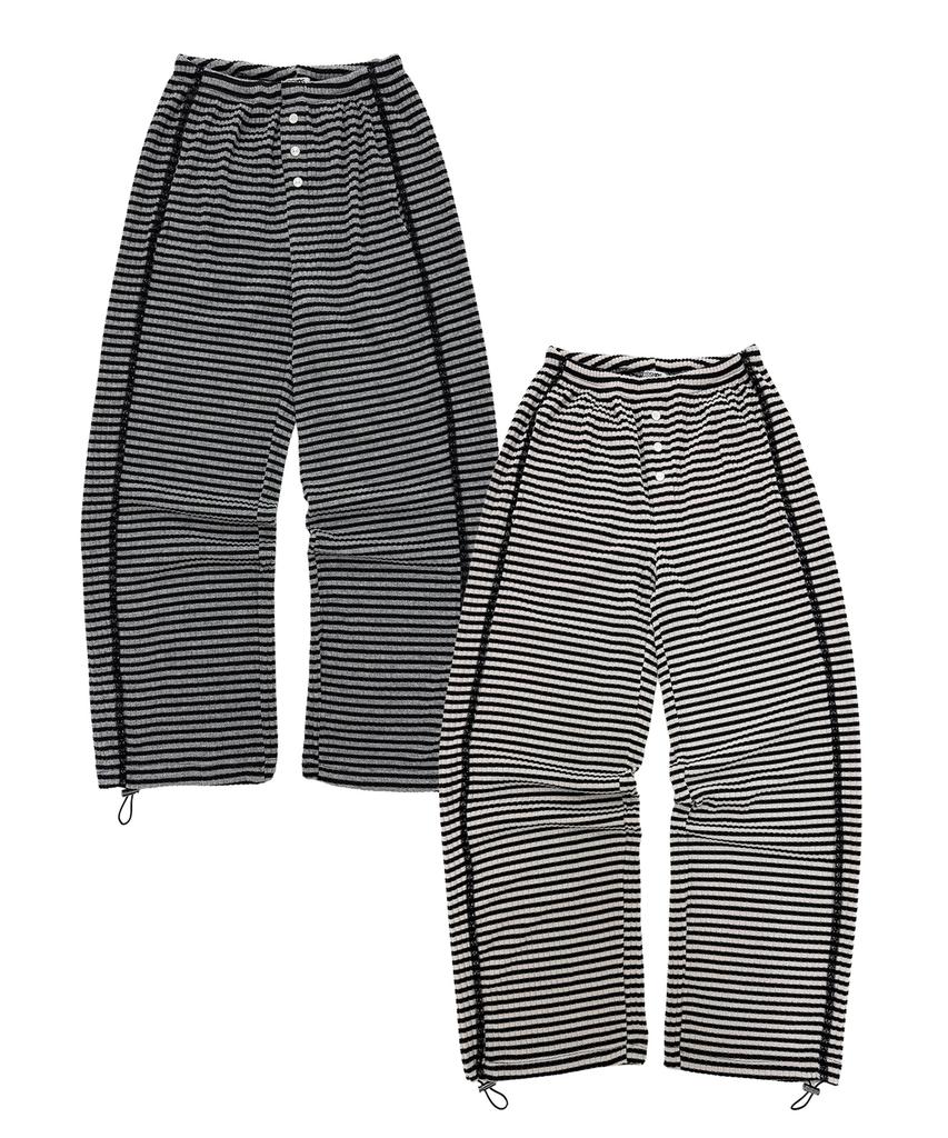 Plasma Sphere Rouge Stripe Knit Lace Track Wide Pants_2 Colors