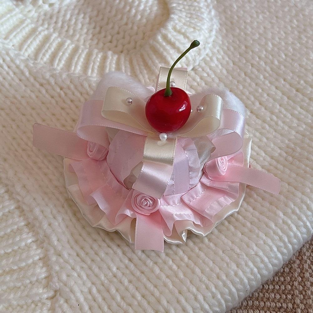 Bow Decor Mini Hat Lace Trim Lolita Headdress Elegant Bow Hairpin For Women