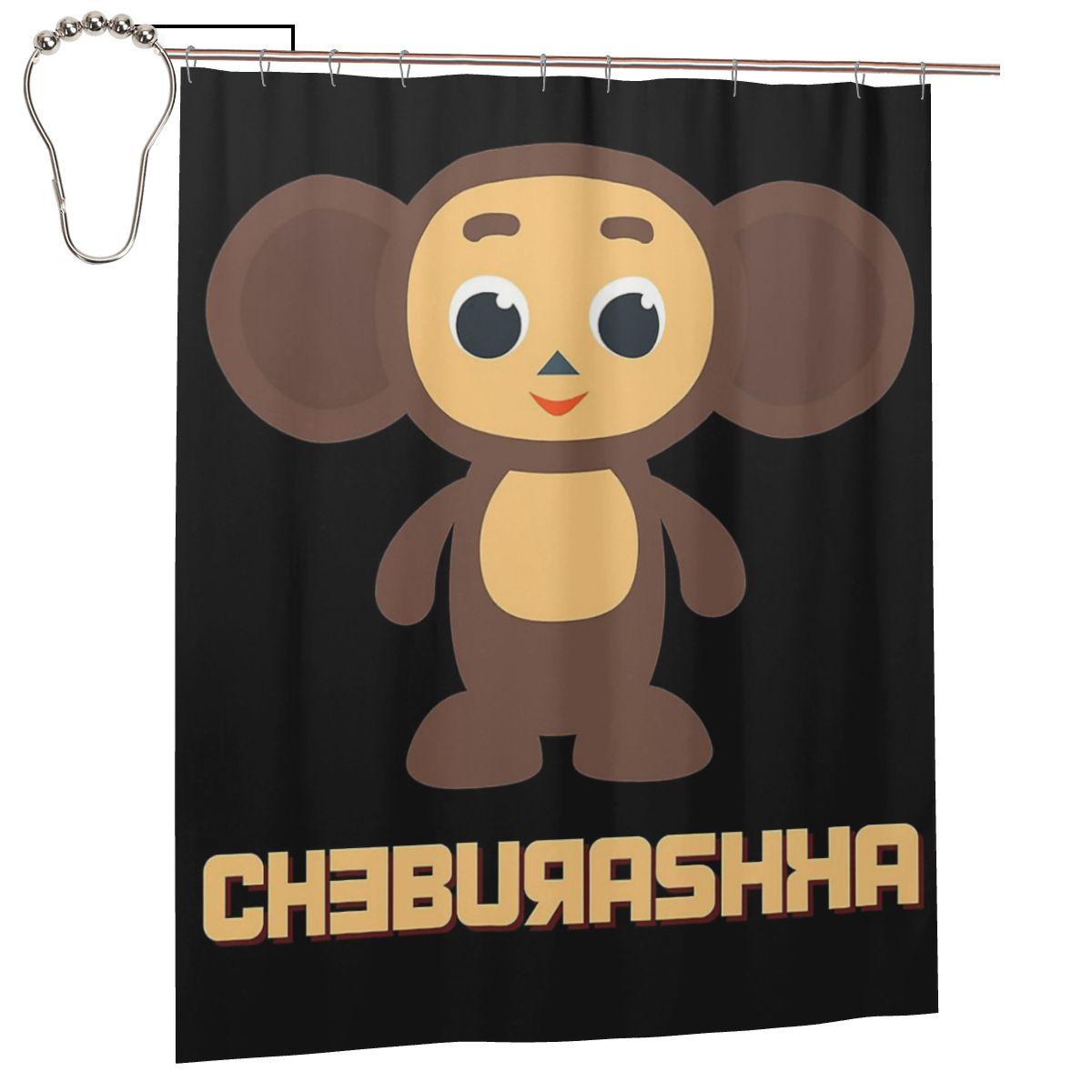 

Cheburashka And Gena Shower Curtain Bathroom Polyester Waterproof Bath Curtains With Hooks W60H190(CM)-1 Pcs