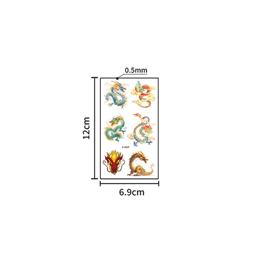 Waterproof 10 Sheets For Women Men Fake Tattoos Fake Tattoo Body Art Arm Chinese Dragon Temporary Tattoo Accessories