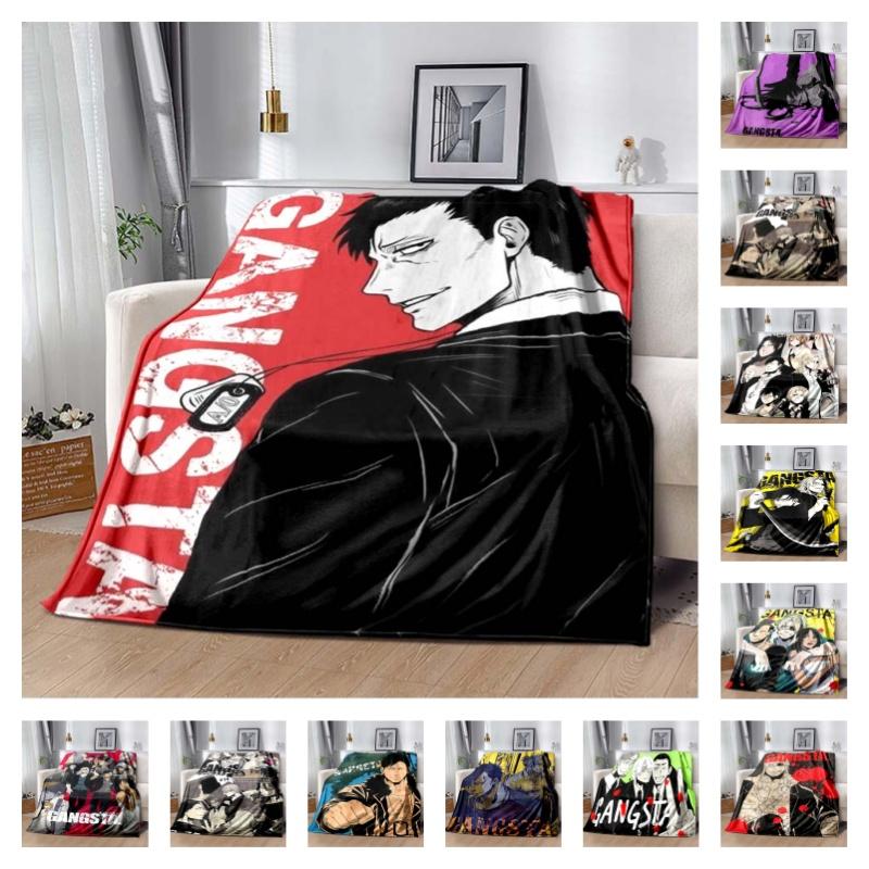 Gangsta Anime Nicolas Brown Print Soft Flannel Throw Blanket Lightweight Warm Sofa Couch Bed Home Decor Cover