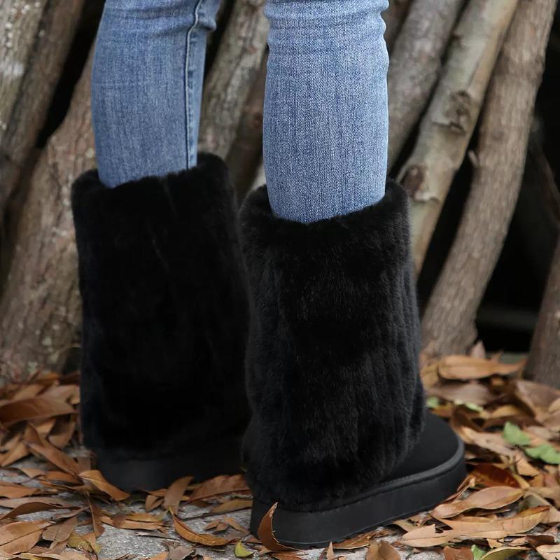 Winter Women Boots New Mid-calf Cotton Boot Non Slip Platform Boot Trouser Boots Plush Warm Women Snow Boot Botas Invierno Mujer