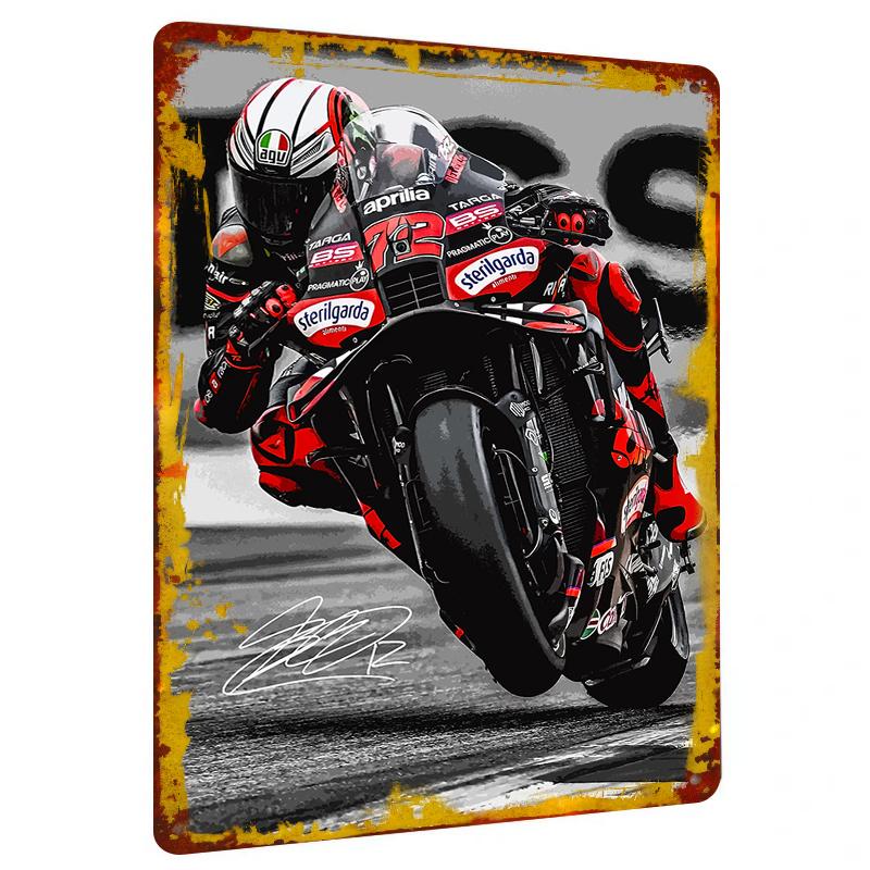 

Aprilia MotoGP Racing Motorbike Metal Wall Art Decor Custom Motorcycle Sports Poster for Garage Man Cave Decor 20x30cm（7.8x11.8inch）