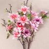 Floral Art Artificial Magnolia Branches 6-Fork Artificial Orchid Flowers Fake Flower  Wedding Decor