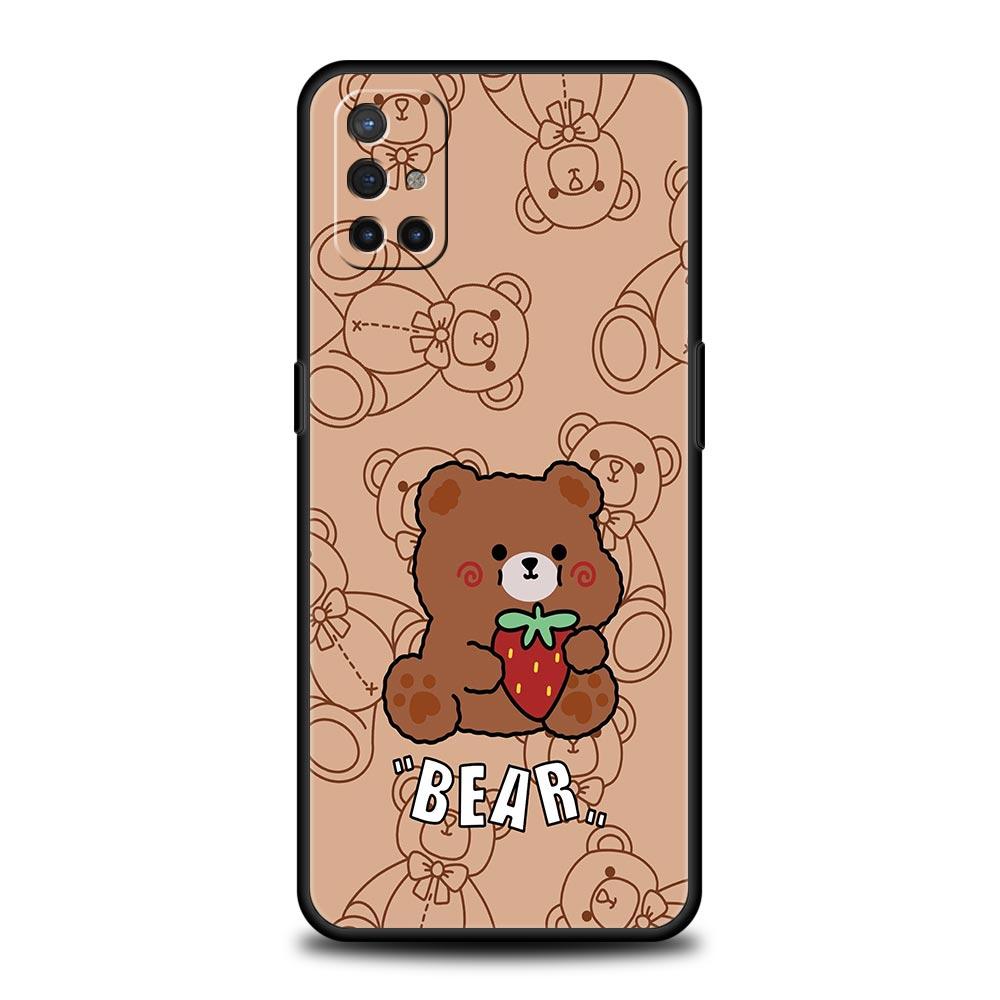 Phone Case For OnePlus 12 11 10 9 Pro 9T 12R 10R 9R 9RT 10T 8T 8 7 6T 7T Nord 2T CE 2 5G N200 N10 N100 Soft Cover Cute BEAR