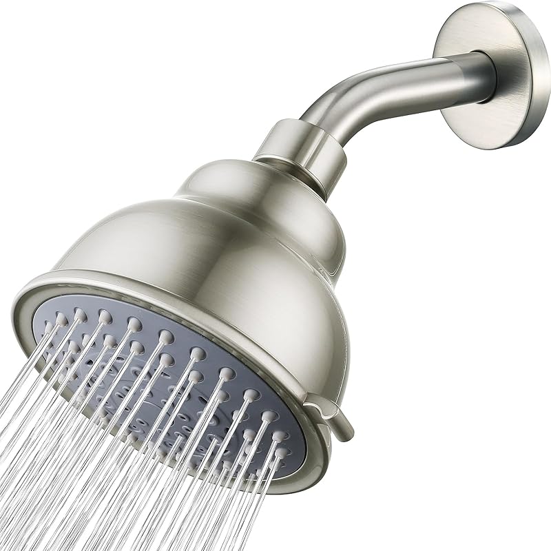 Voolan High Pressure Shower Head with Shower Arm - 5 Function Rain Shower Head - Comfortable Shower Experience Even at Low Water Flow - Oil-Rubbed Brushed Nickel
