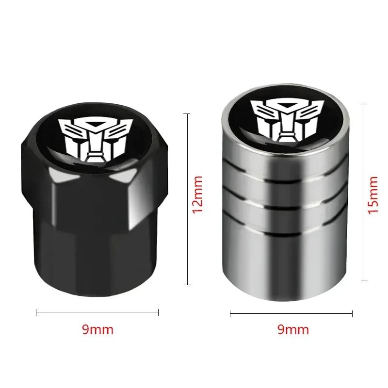 AAYQ1 4Pcs Car Tire Valve Stem Caps Transformers Emblem Car Wheel Tires Valves Tyre Stem Air Caps Airtight Cover Motorcycle Accessoire