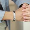 Titanium Steel Silicone Curved Bracelet for Men - Engravable Jewelry Accessory