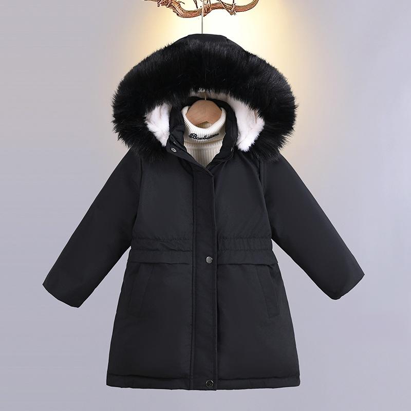 Children's Fashionable Cotton-padded Clothes with Fleece and Thickened Cotton-padded Jackets, Girls' Casual Down Cotton-padded Clothes