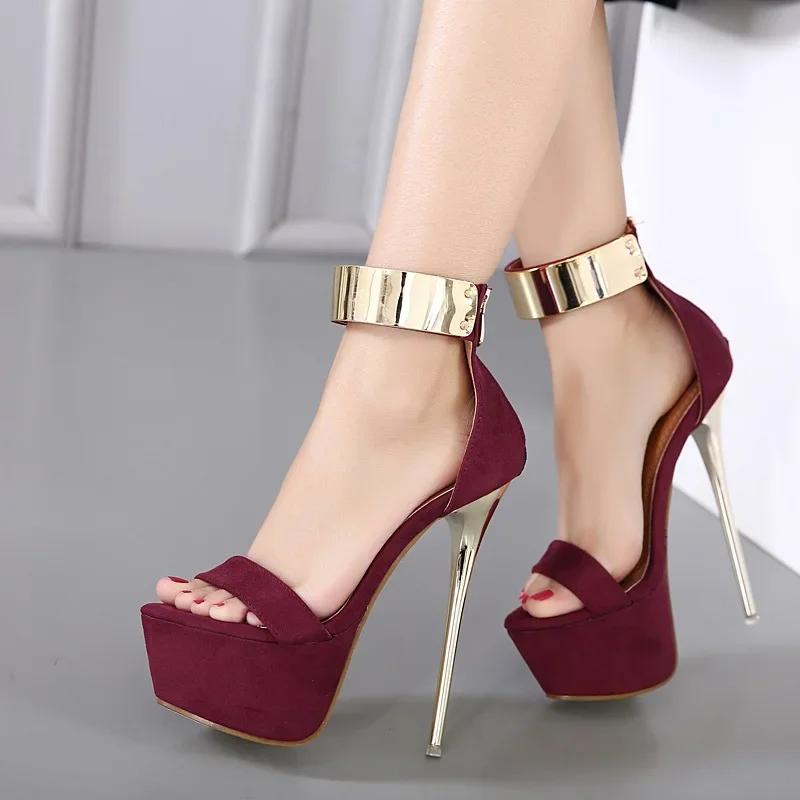 Fashion Eilyken Summer New Design Buckle Strap Women Sandals Platform Extreme High Heels Shoes Stripper Stripper Wedding Pumps