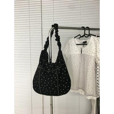 Nowa japońska i koreańska niszowa retro płócienna torba na ramię z nadrukiem w kropki polka, wszechstronna torba na ramię do dojazdów