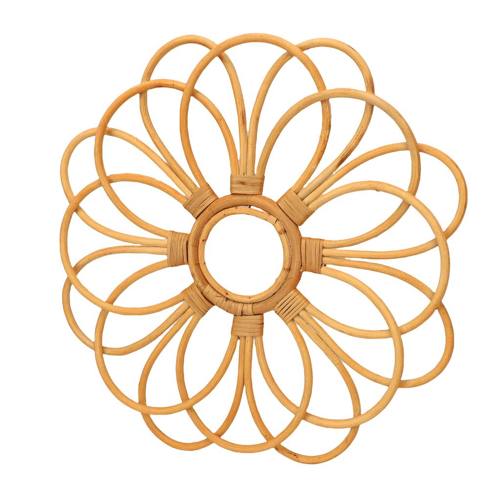 Wall Hanging Rattan Decor 42cm Exquisite Woven Retro Rattan Flower Wall Hanging Art for Living Room