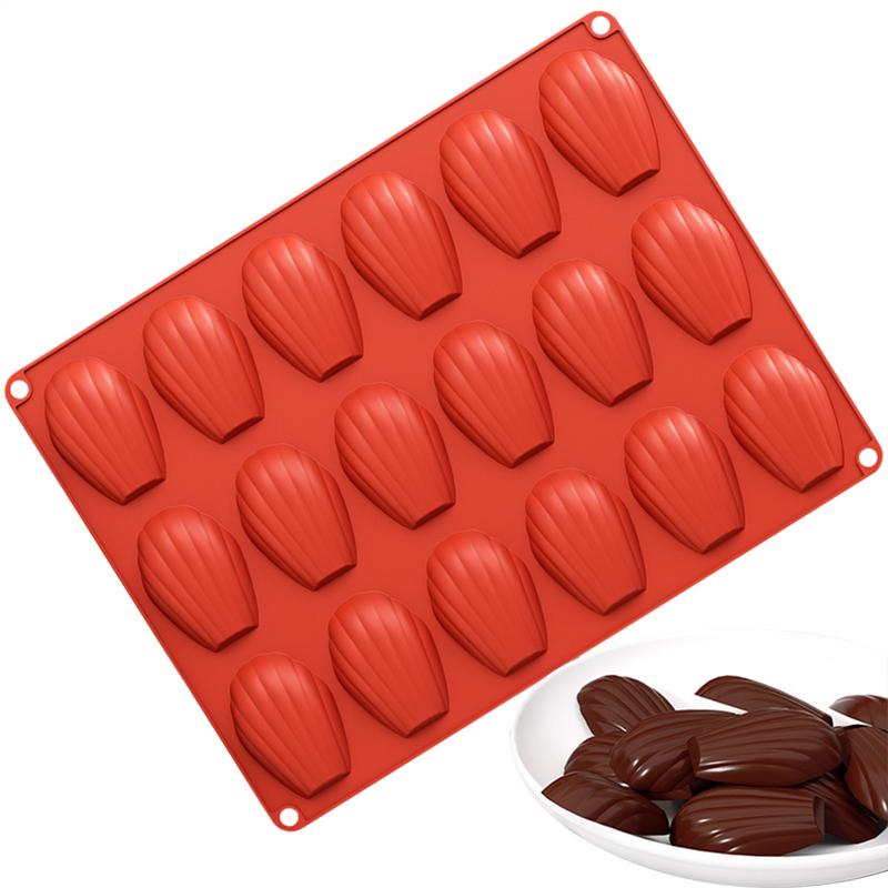 Shell Shape Baking Cake Mold Pan 18-Cavity Silicone Baking Mold Cake Pan Nonstick Bakeware For Oven Baking Cookie Baking Tray france